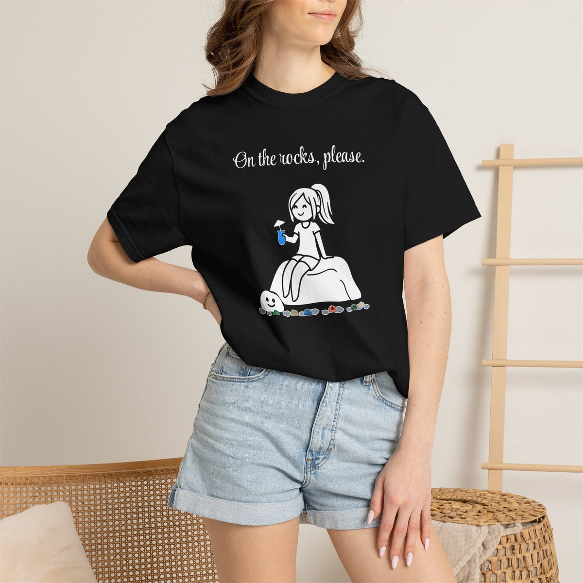 On the rocks, please | skiptherock tee