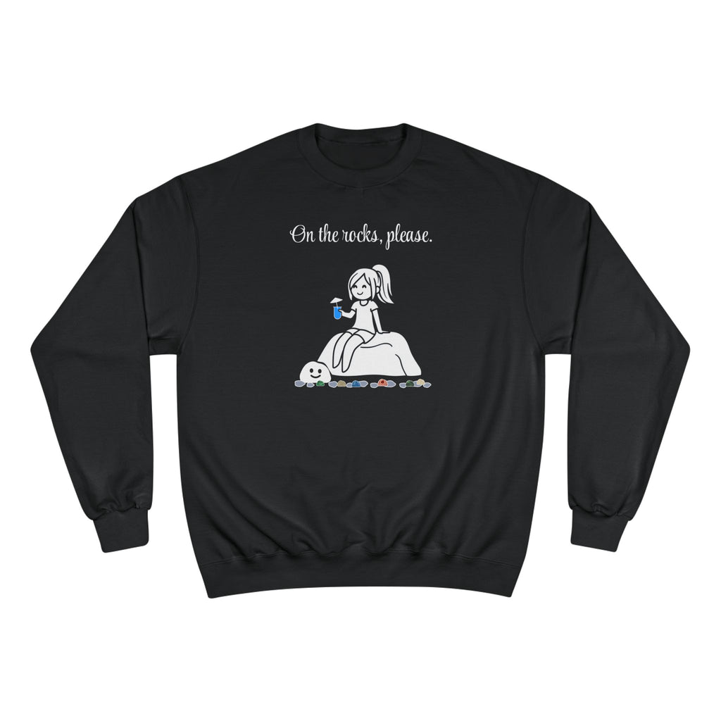 On the rocks, please. | skiptherock crewneck